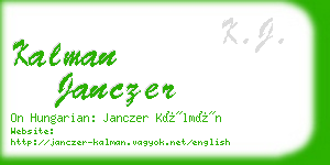 kalman janczer business card